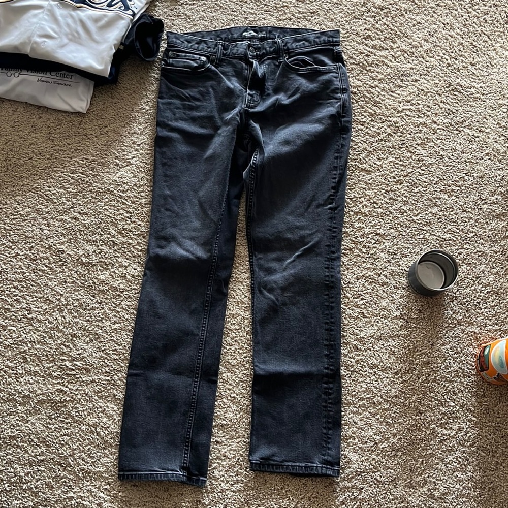 Black old navy straight cut jeans 34x34